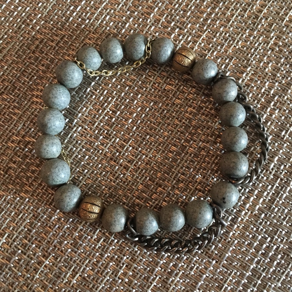 The Lace Project Sleepy Blue/Grey Beaded Bracelet